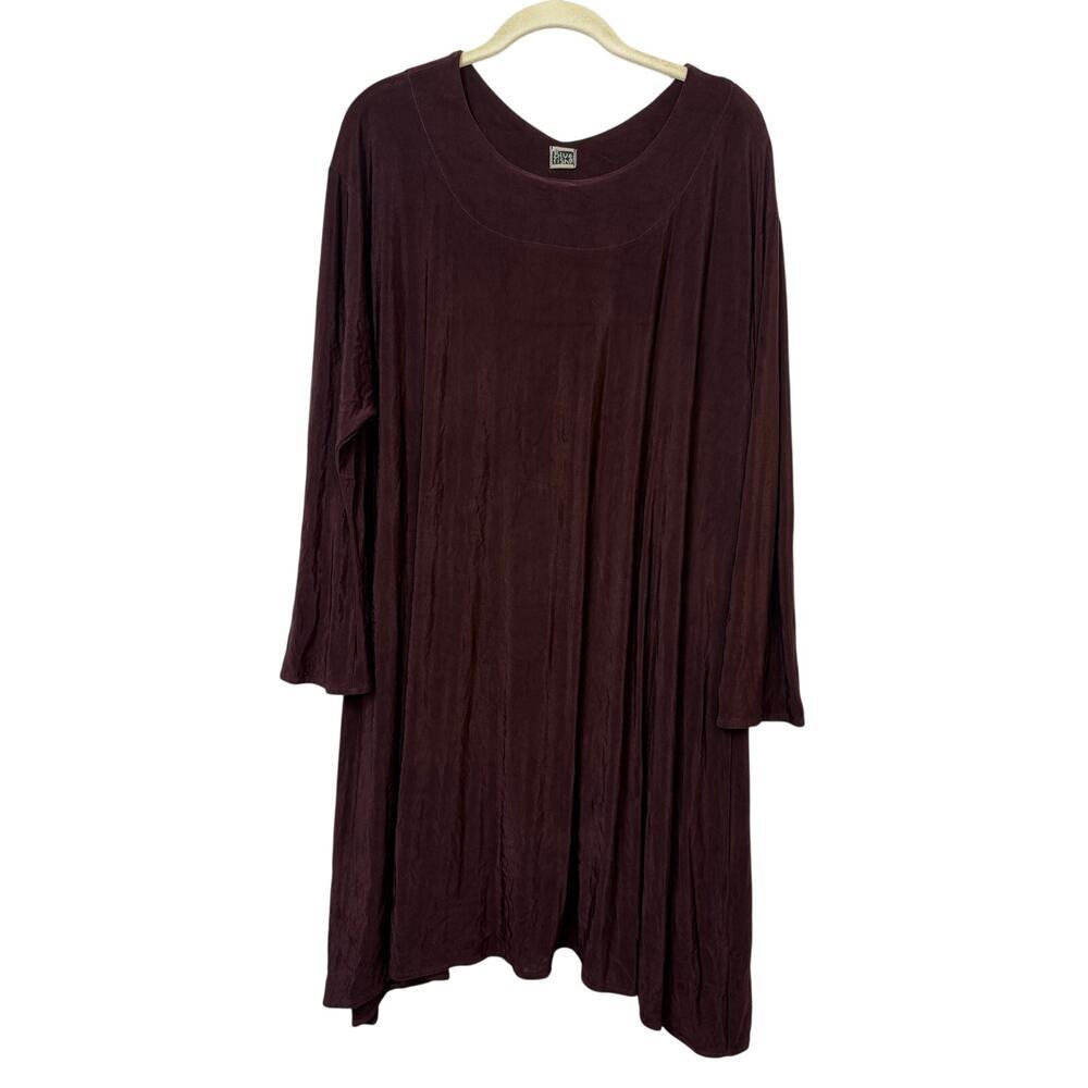 Blue Fish Vintage Maroon Burgundy Long Sleeve Tunic Dress